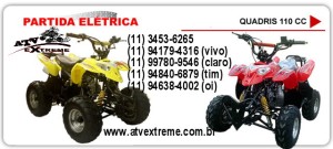 quadriciclo 110cc automatico amarelo e vermelho - www.atvextreme.com.br