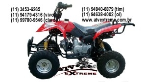 quadriciclo 110cc automatico vermelho lateral - www.atvextreme.com.br