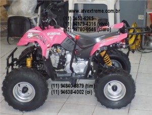 quadriciclo modelo 110cc rosa lateral - www.atvextreme.com.br
